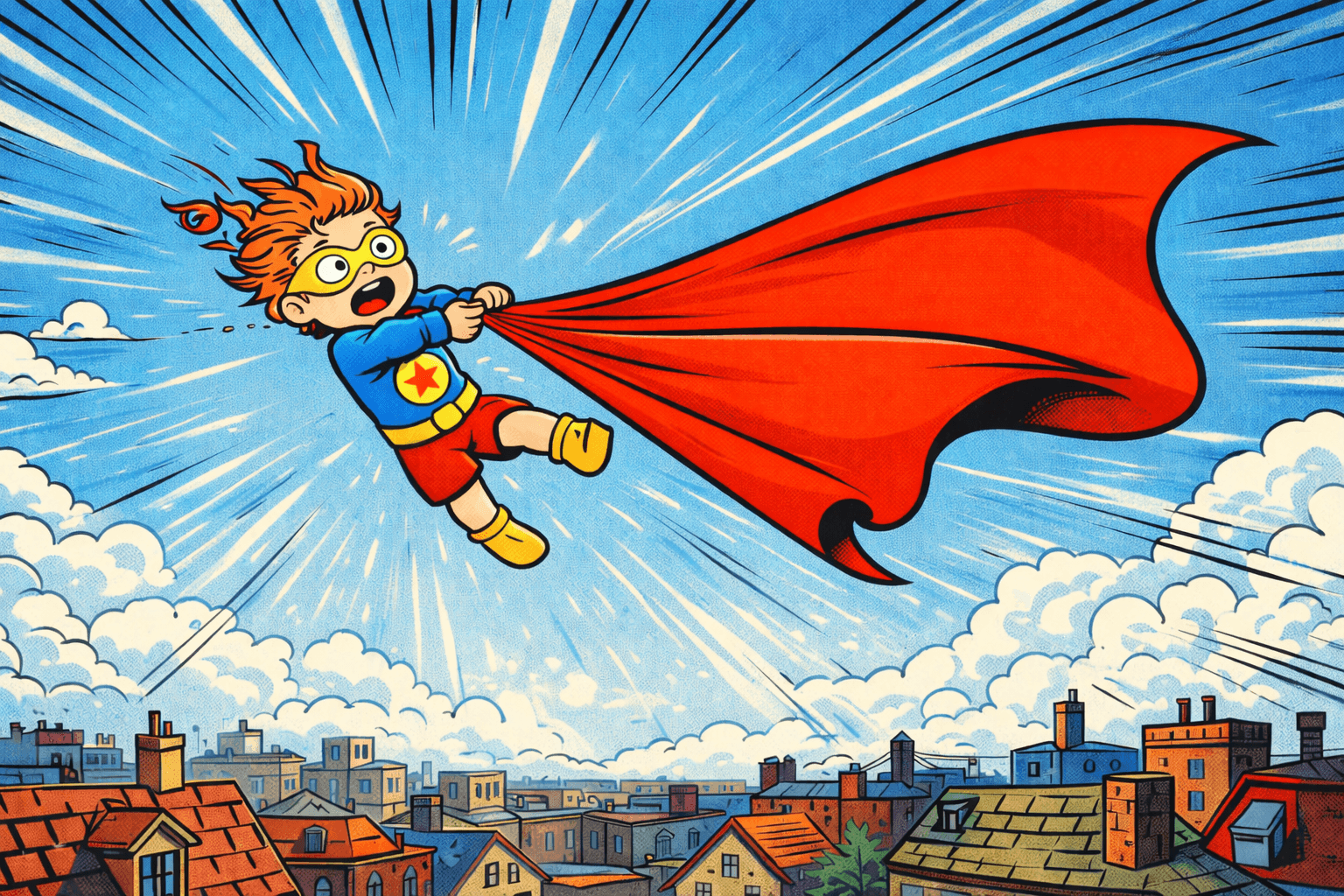 A magical cape flying