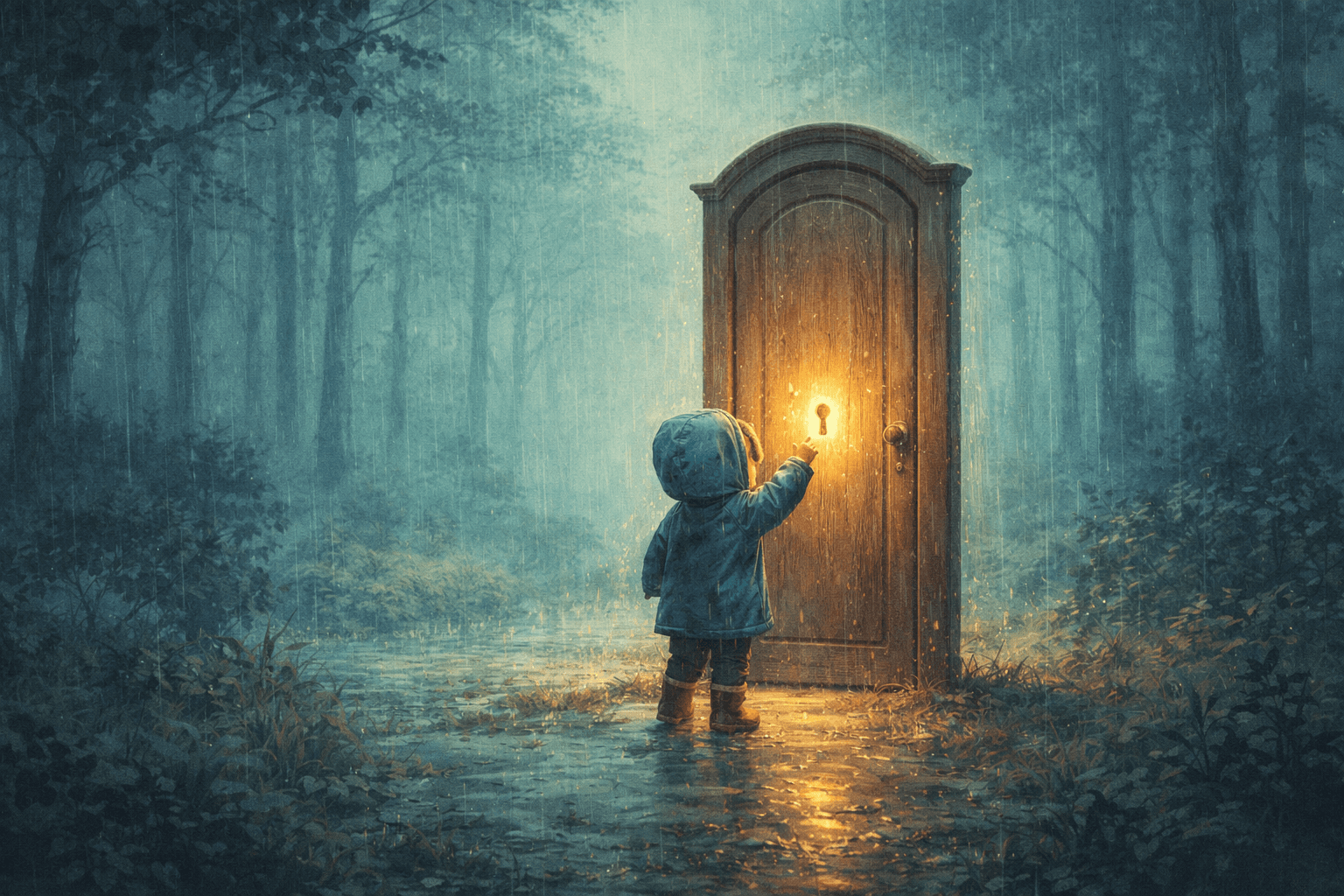 A mysterious glowing door